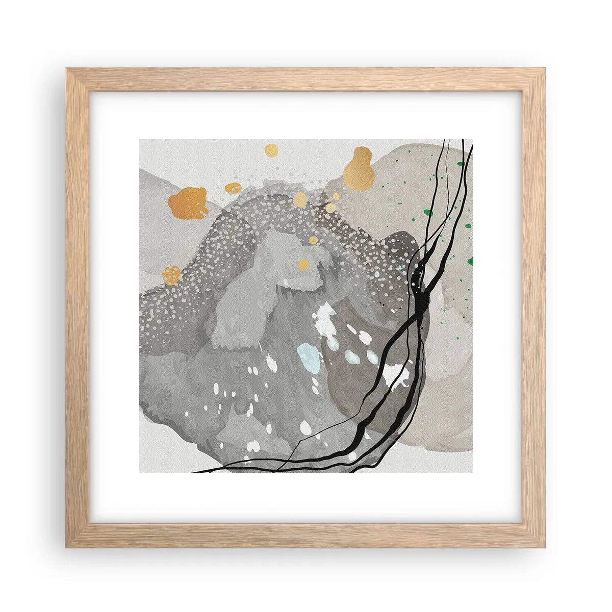 Póster en marco roble claro - Composición orgánica - 30x30 cm