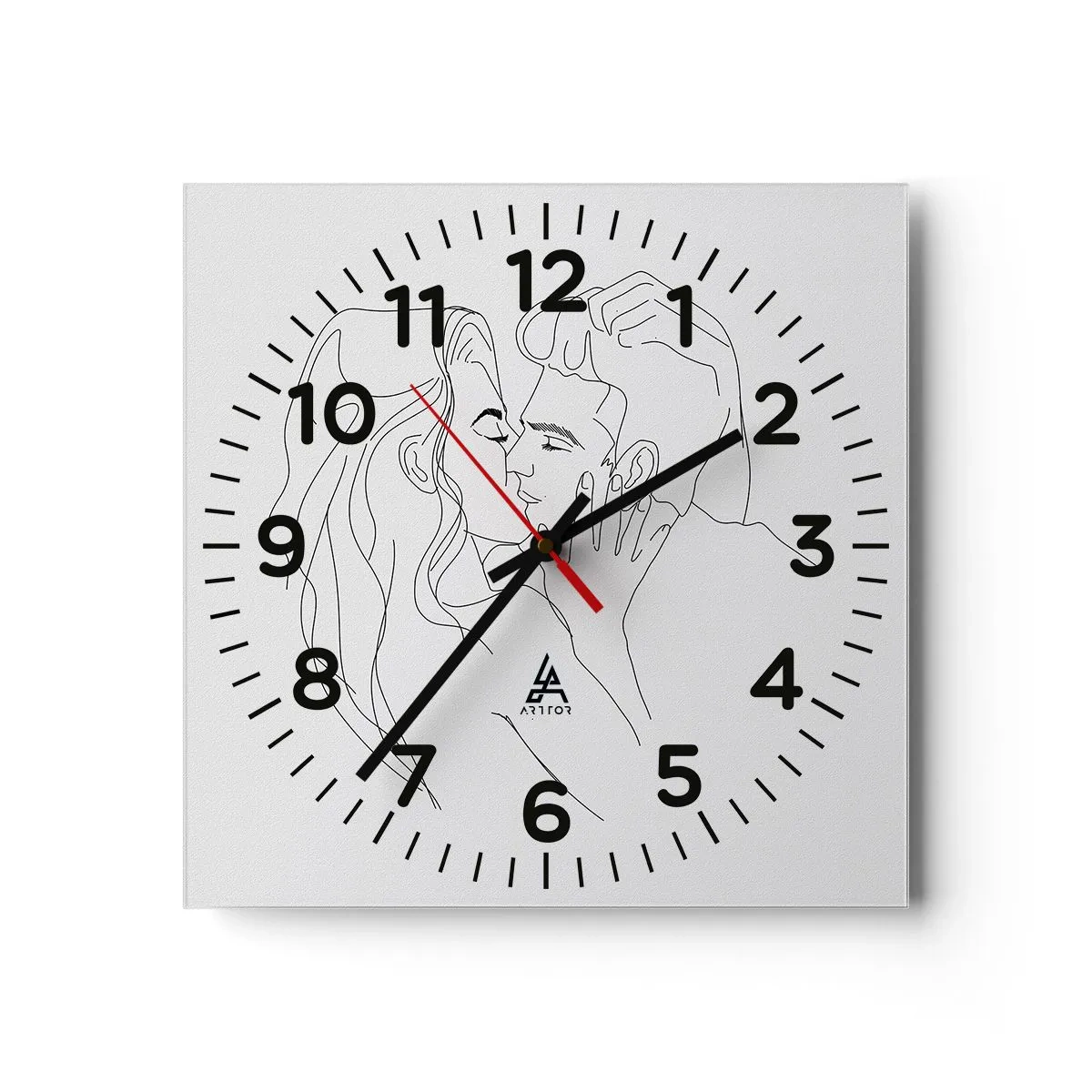 Reloj de pared - Reloj de vidrio - Alineados - 40x40 cm