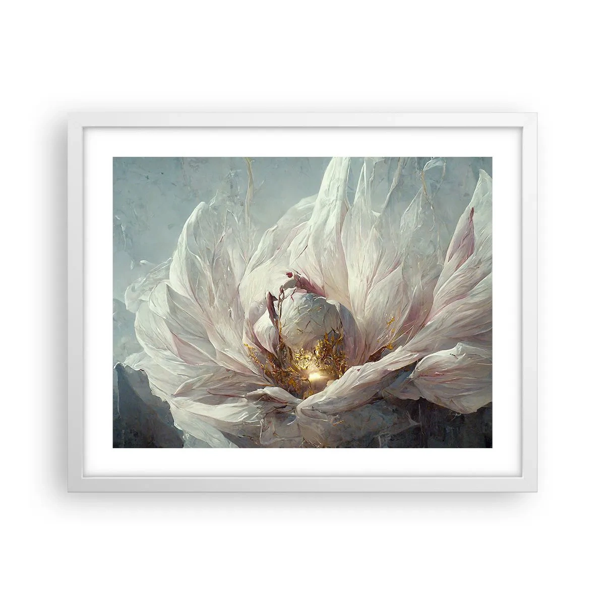 Póster en marco blanco - Florece una vez cada cien años - 50x40 cm