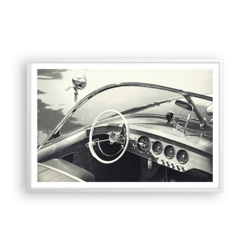 Póster en marco blanco - Tiempo para los ricos - 91x61 cm