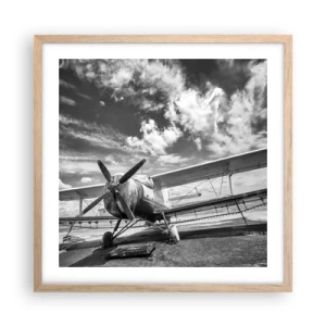 Póster en marco roble claro - No puedo esperar - 50x50 cm