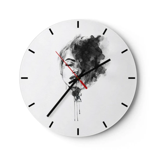 Reloj de pared - Reloj de vidrio - Sueños en femenino - 40x40 cm