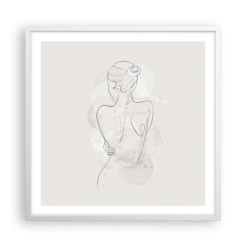 Póster en marco blanco - Como un cuerpo sensible - 60x60 cm