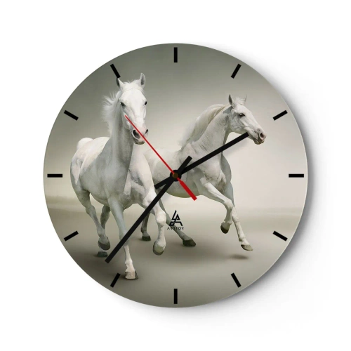 Reloj de pared - Reloj de vidrio - ¡Poder blanco! - 40x40 cm
