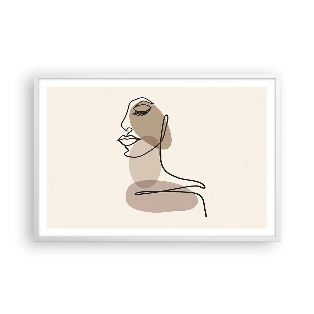 Póster en marco blanco - Escucharse a sí misma - 91x61 cm