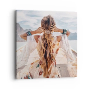 Cuadro sobre lienzo - Impresión de Imagen - Rumbo a la felicidad - 30x30 cm