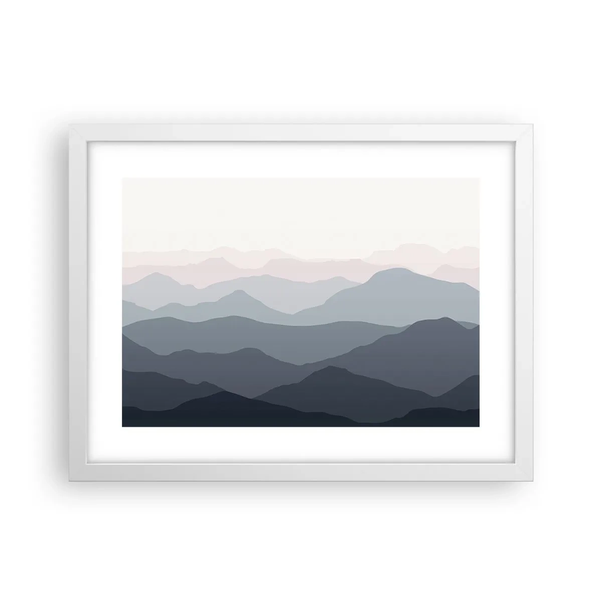 Póster en marco blanco - Cordilleras a la vista - 40x30 cm
