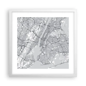 Póster en marco blanco - Anatomía de una metrópolis - 40x40 cm