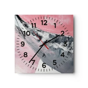 Reloj de pared - Reloj de vidrio - Composición a juego - 30x30 cm