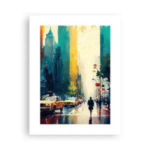 Póster - Nueva York - hasta la lluvia es colorida - 30x40 cm