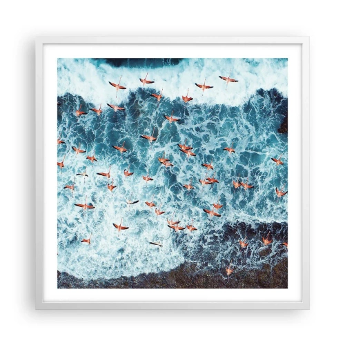 Póster en marco blanco - Un desfile marítimo - 60x60 cm