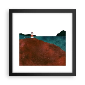 Póster en marco negro - Mirando al mar - 30x30 cm