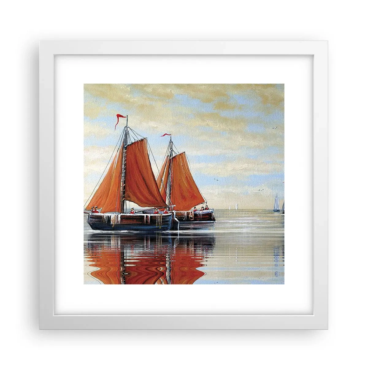 Póster en marco blanco - Navega, marinero.... - 30x30 cm