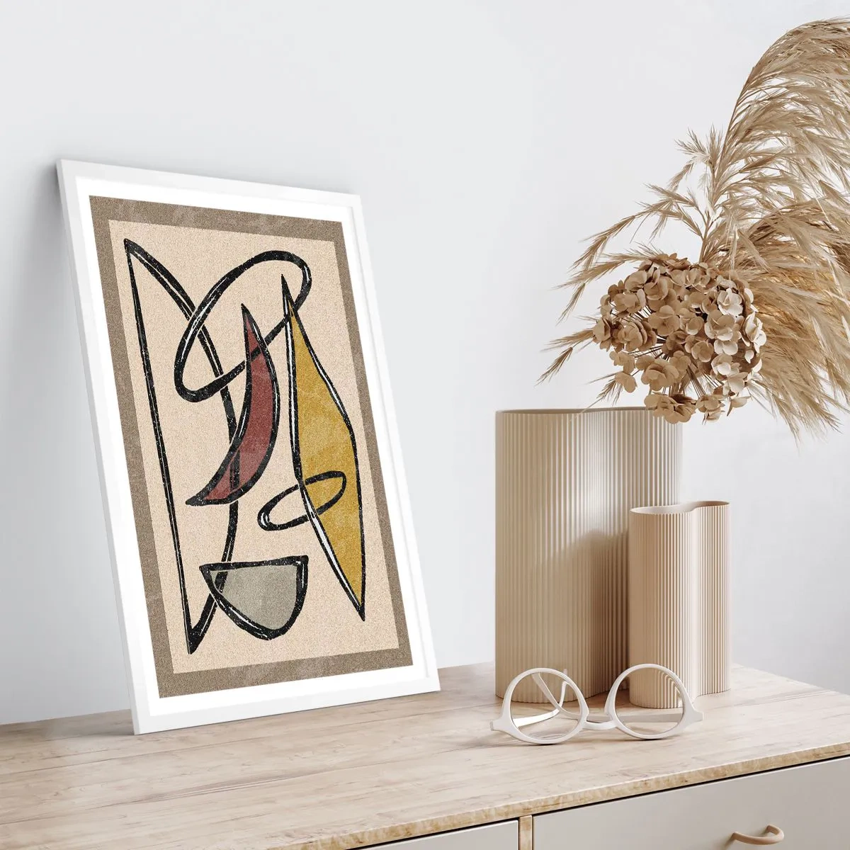 Póster en marco blanco - Verticales y niveles - 40x50 cm