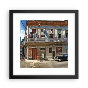 Póster en marco negro - Ambiente hawaiano - 30x30 cm