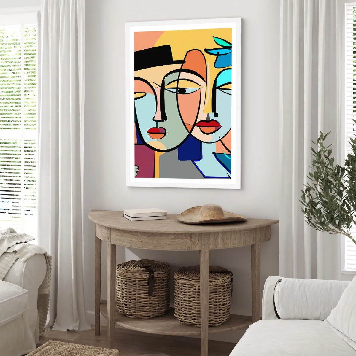 Póster en marco blanco - Randez vous de Picasso - 70x100 cm