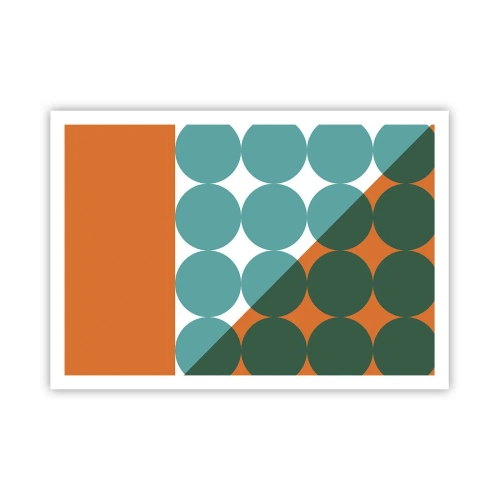 Póster - Patrones geométricos en colores contrastantes - 100x70cm - Hacia arriba y en diagonal - Decoración de pared moderna para salón y dormitorio ARTTOR