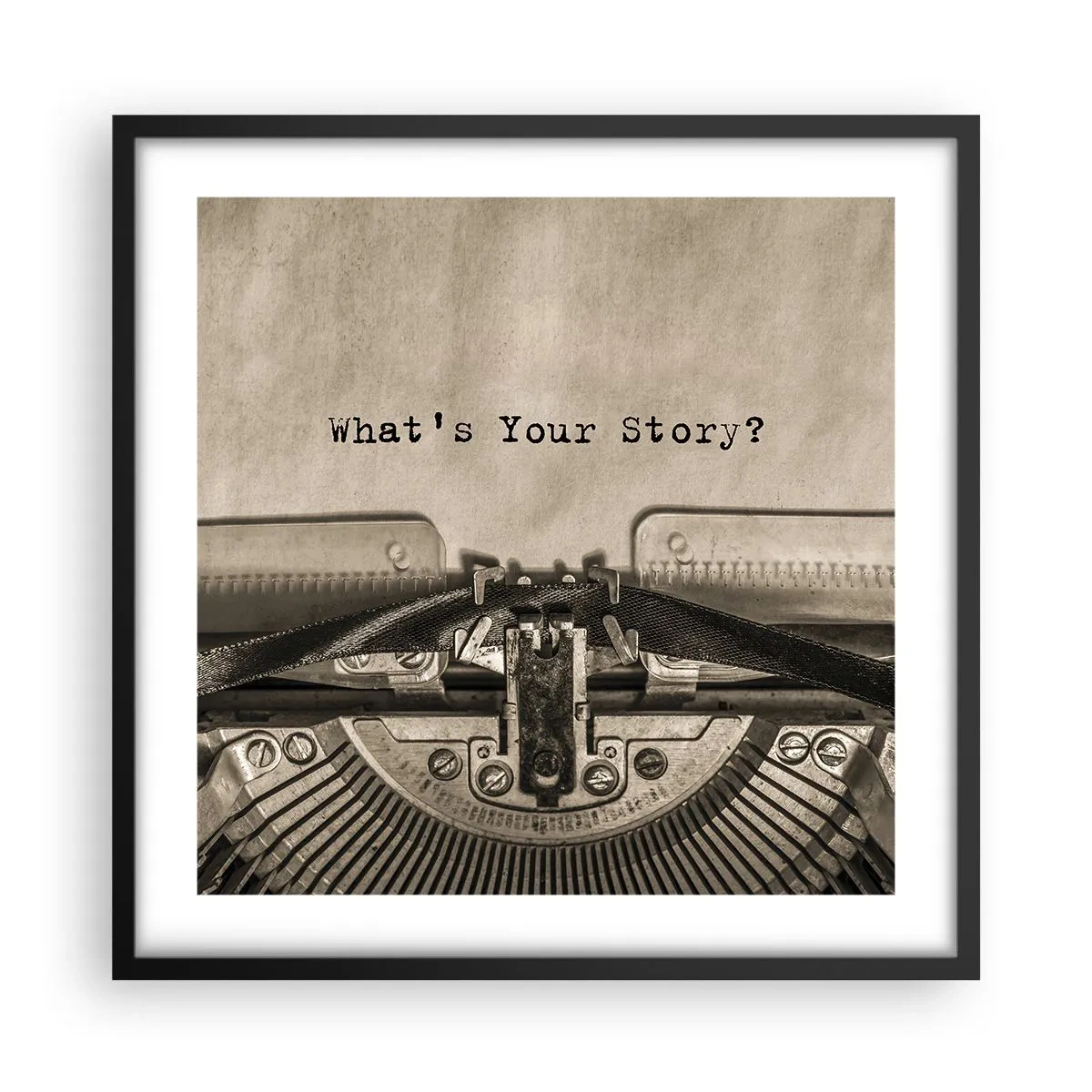 Póster en marco negro - Solo espero una respuesta - 50x50 cm