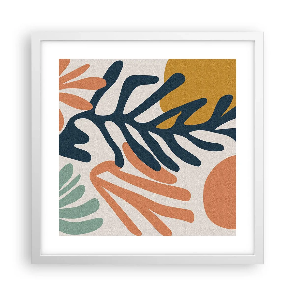 Póster en marco blanco - Mares de coral - 40x40 cm