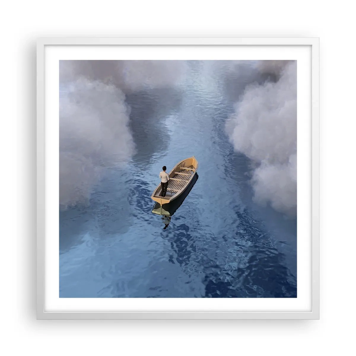 Póster en marco blanco - La vida - el viaje - lo desconocido - 60x60 cm