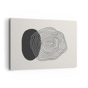 Cuadro sobre lienzo - Impresión de Imagen - Patrón abstracto con líneas y formas en blanco y negro. - 120x80cm - Persistencia y vibración - Decoración de pared moderna para salón y dormitorio ARTTOR