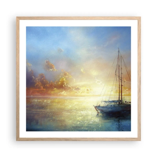 Póster en marco roble claro - En una bahía dorada - 60x60 cm