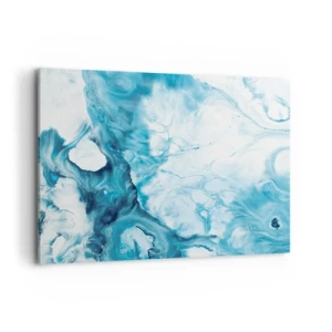 Cuadro sobre lienzo - Impresión de Imagen - Patrón abstracto en tonos azules - 100x70cm - Un concierto azul - Decoración de pared moderna para salón y dormitorio ARTTOR