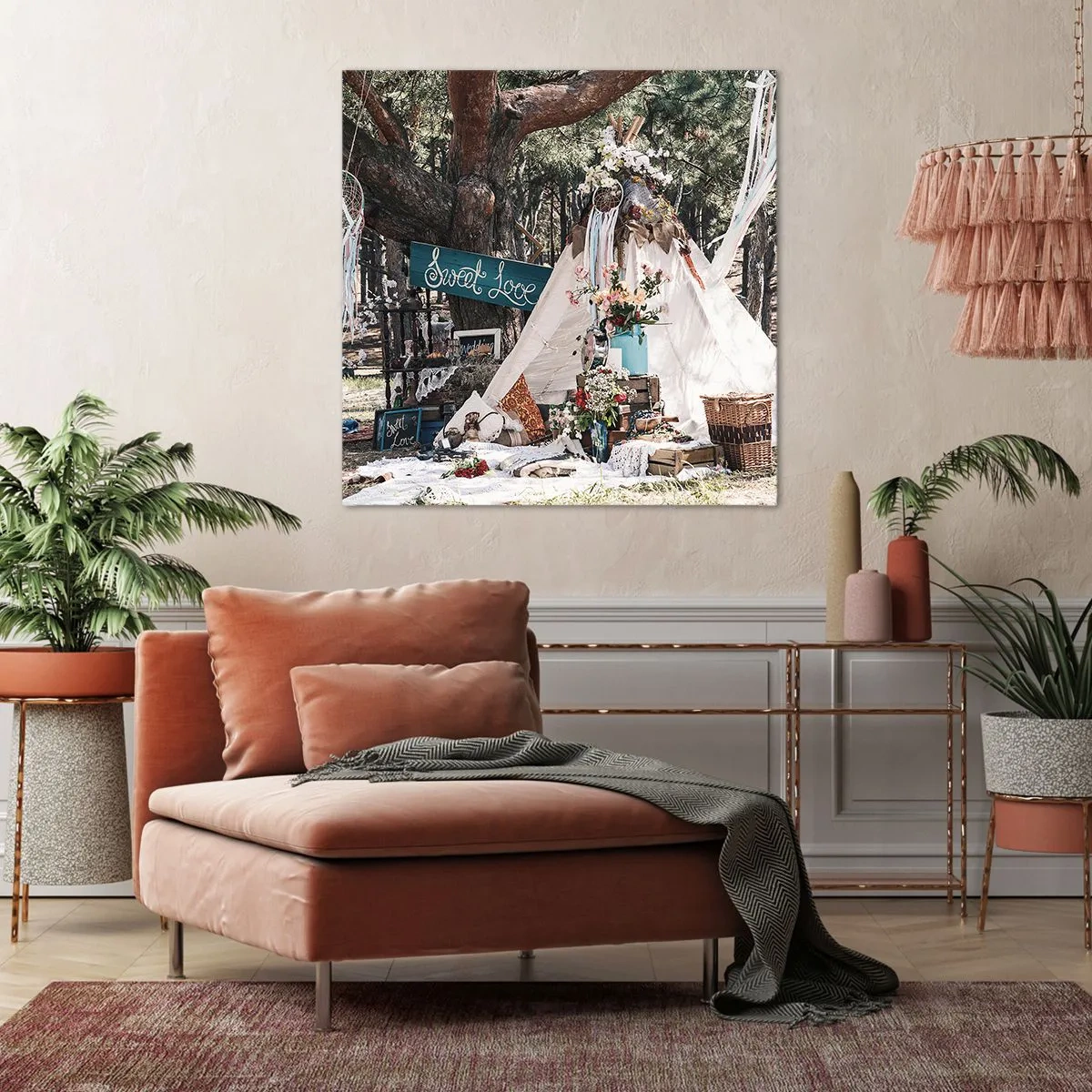 Cuadro sobre lienzo - Impresión de Imagen - Amor exótico - 60x60 cm