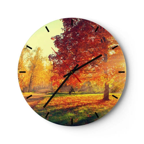 Reloj de pared - Reloj de vidrio - El rojo es hermoso - 40x40 cm