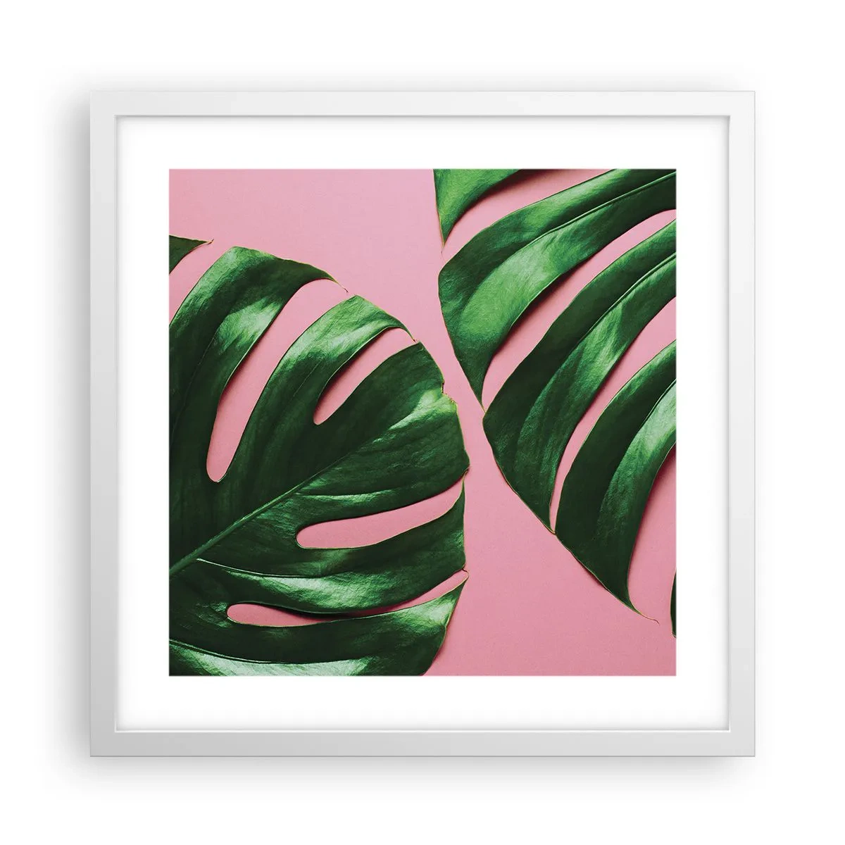 Póster en marco blanco - Cita con el verde - 40x40 cm