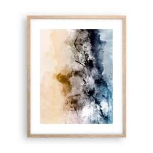 Póster en marco roble claro - Hundido en una nube de niebla - 40x50 cm