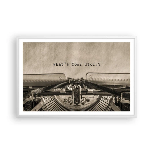 Póster en marco blanco - Solo espero una respuesta - 91x61 cm