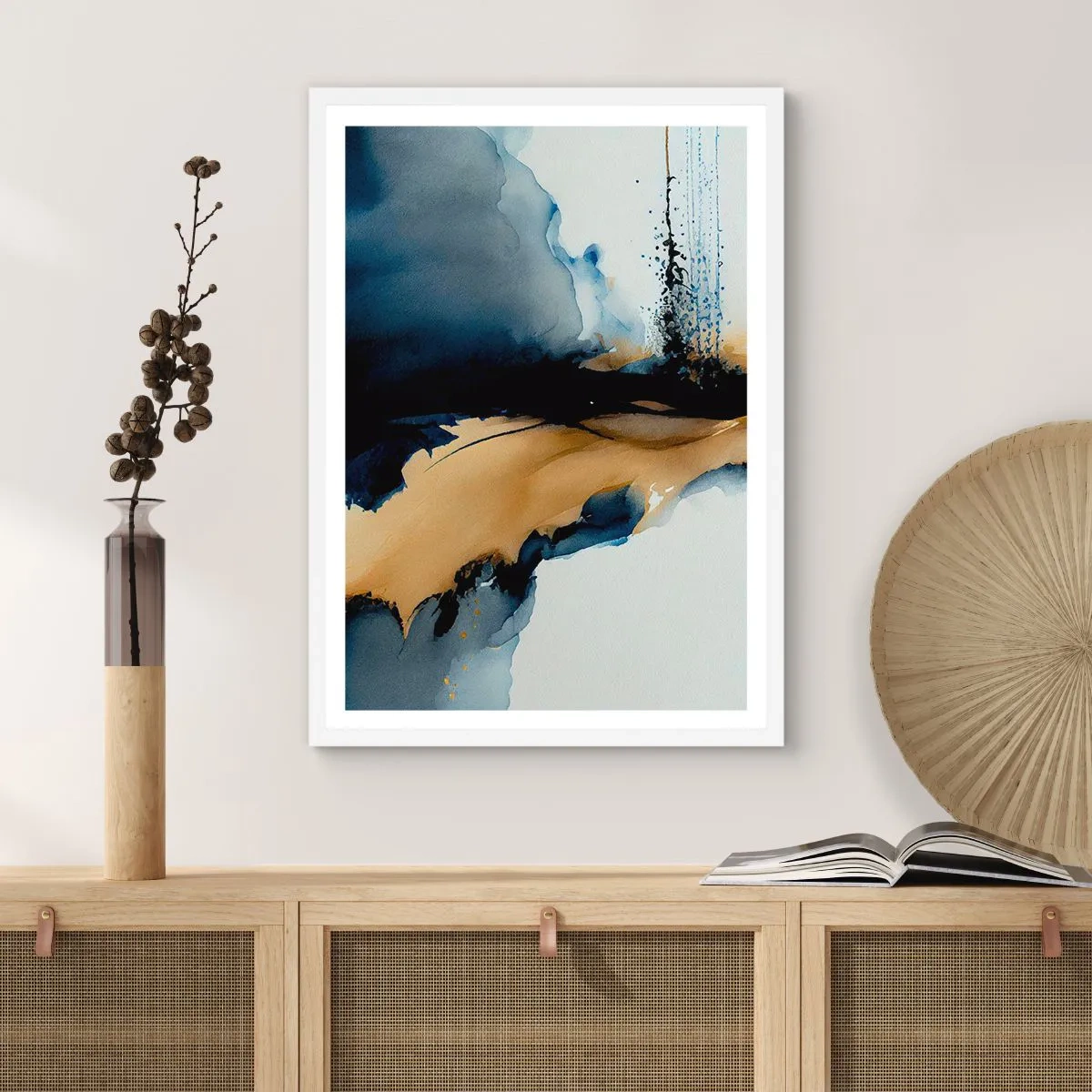 Póster en marco blanco - Tras el telón - 30x40 cm