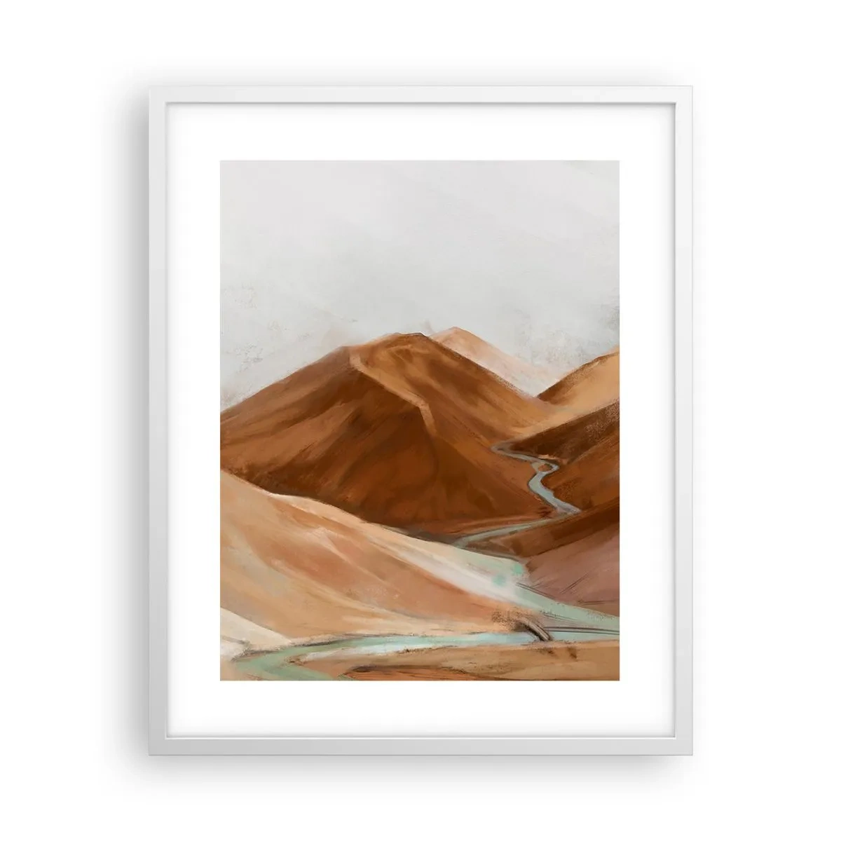 Póster en marco blanco - Ruta hacia la fuente - 40x50 cm