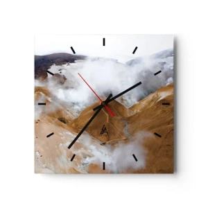 Reloj de pared - Reloj de vidrio - La dura belleza de Islandia - 40x40 cm