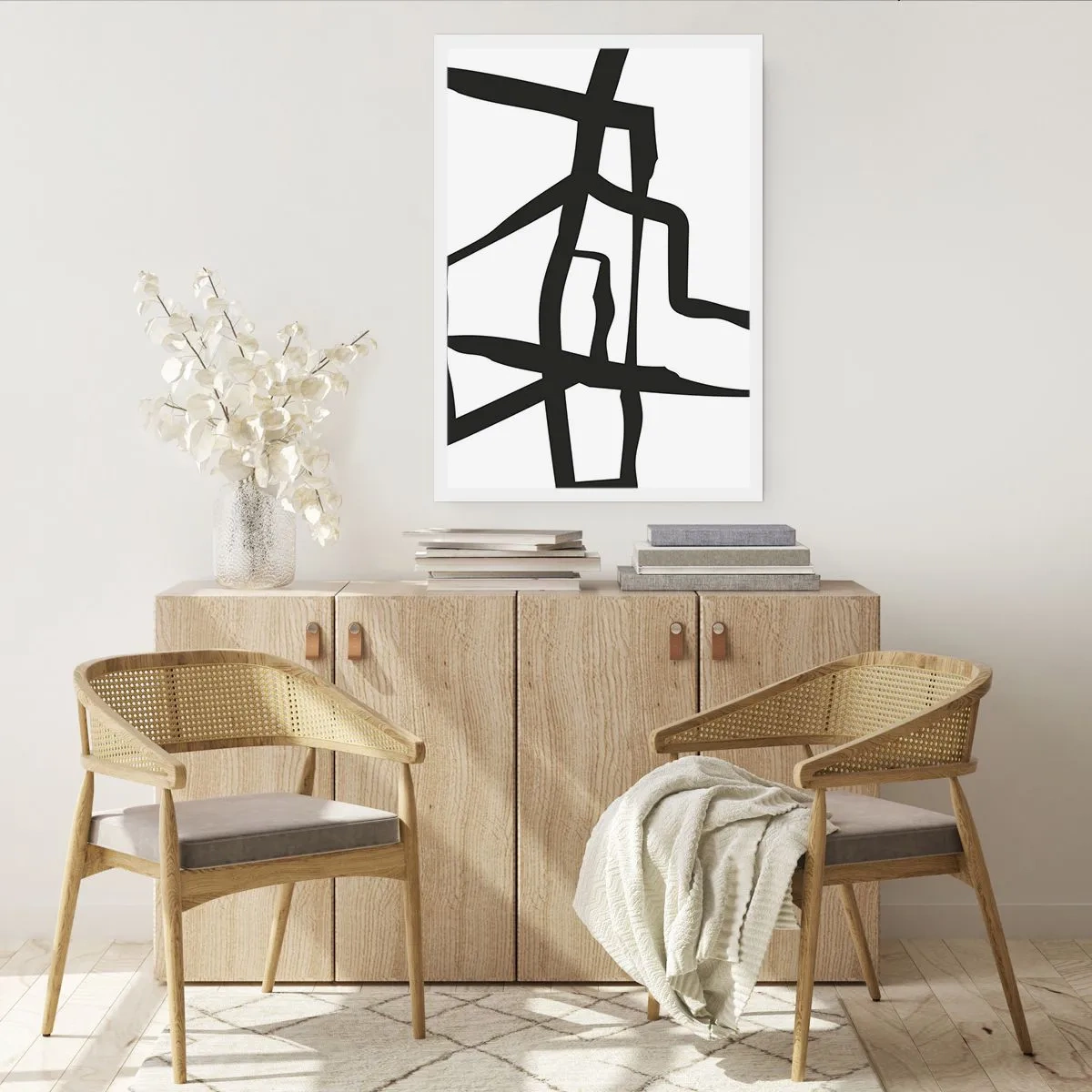 Póster - Construcción en blanco y negro - 40x50 cm