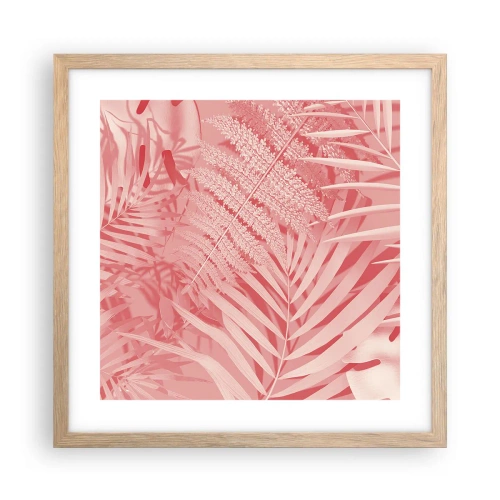 Póster en marco roble claro - Concepto rosa - 40x40 cm