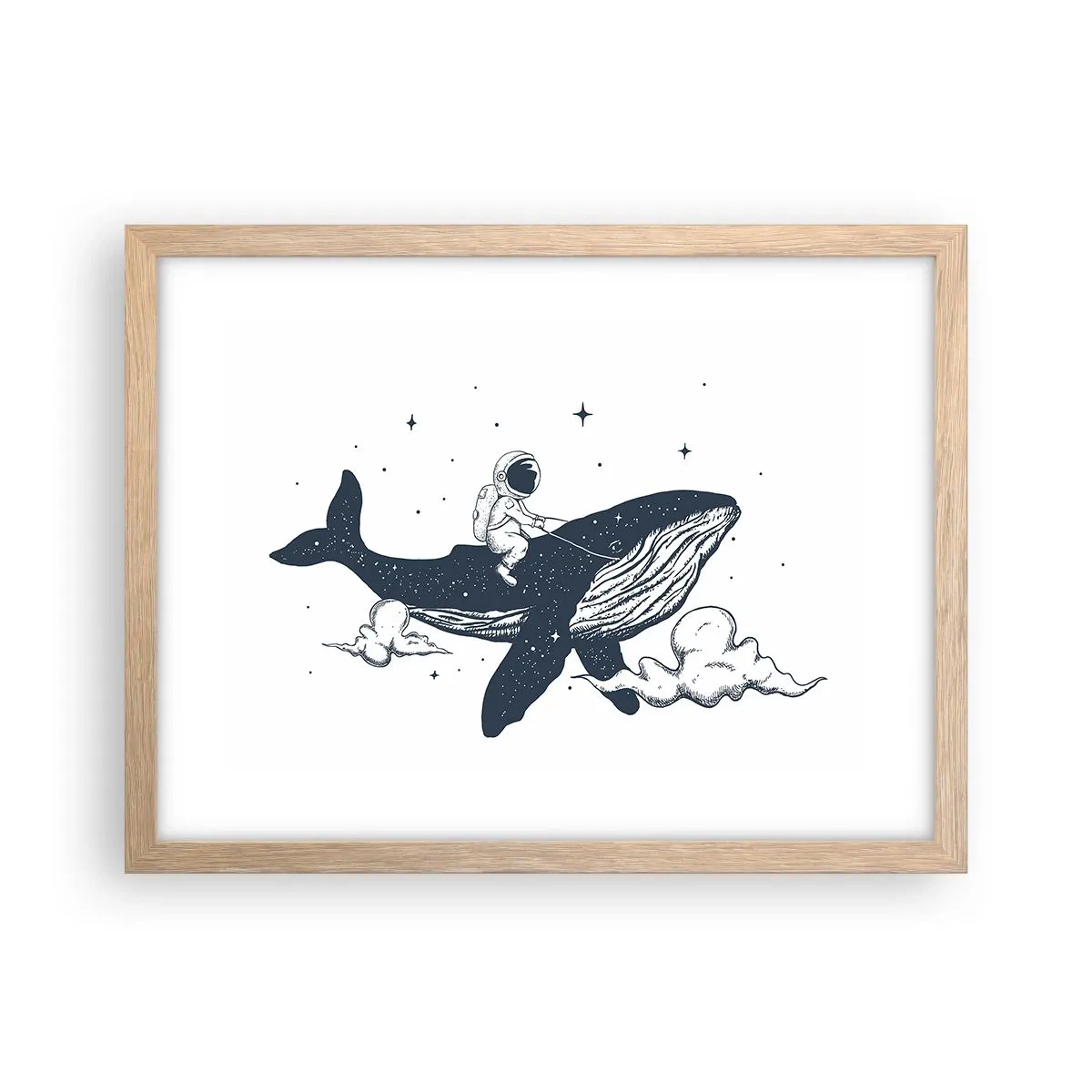 Póster en marco roble claro - Una aventura cósmica - 40x30 cm