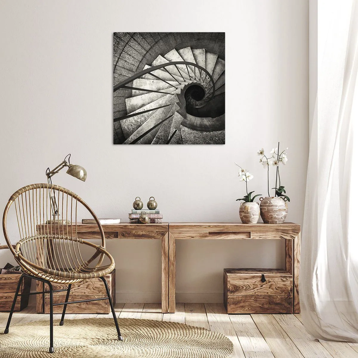 Cuadro sobre lienzo - Impresión de Imagen - Escaleras arriba, escaleras abajo - 30x30 cm