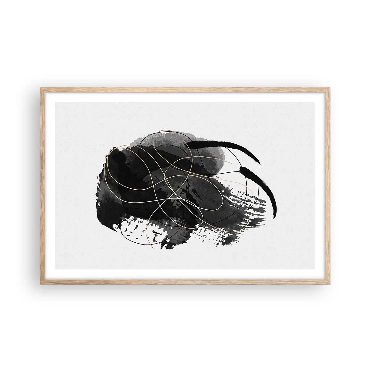 Póster en marco roble claro - Salió de la negrura - 91x61 cm