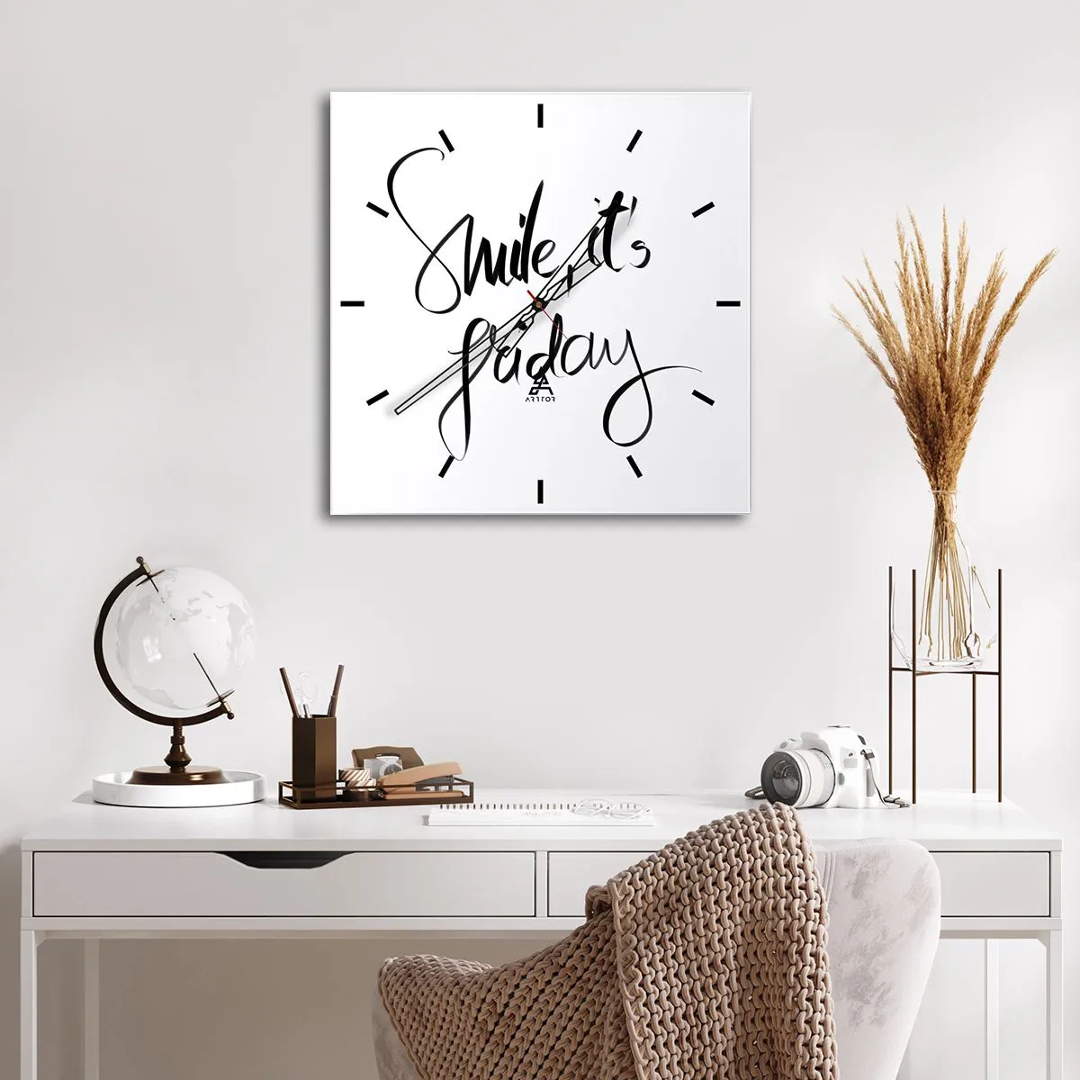 Reloj de pared - Reloj de vidrio - La verdadera alegría - 30x30 cm