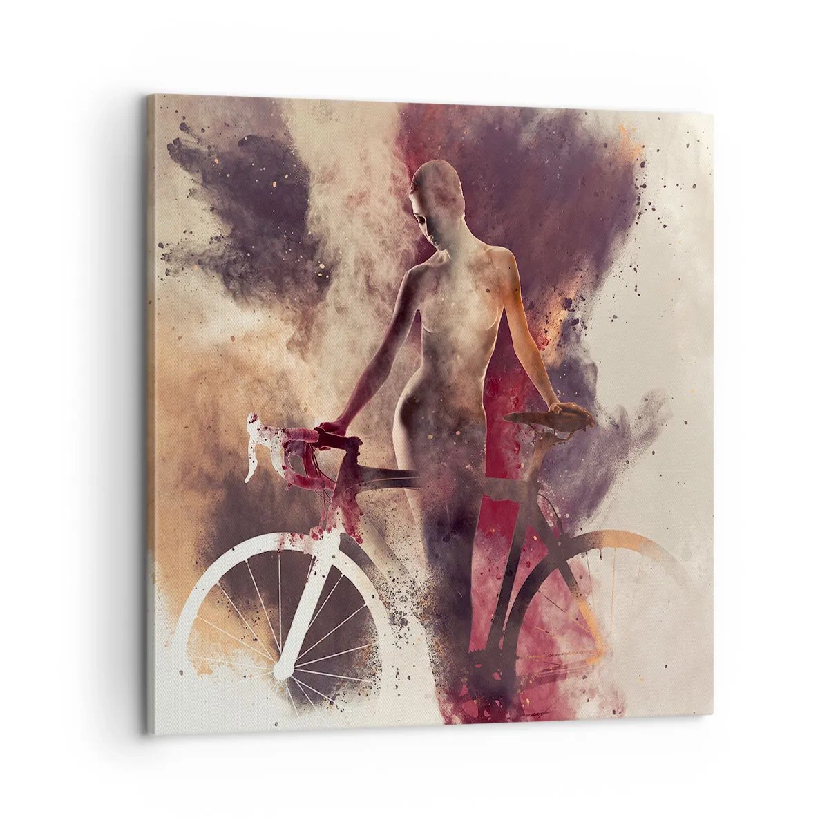 Cuadro sobre lienzo - Impresión de Imagen - En las formas de mármol un alma ciclista - 60x60 cm