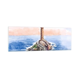 Cuadro sobre vidrio - Impresiones sobre Vidrio - Frente al mar - 90x30 cm