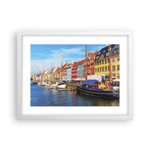 Póster en marco blanco - Muelle alegre - 40x30 cm