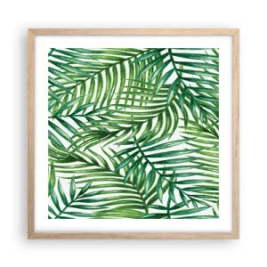 Póster en marco roble claro - Bajo el verde - 50x50 cm