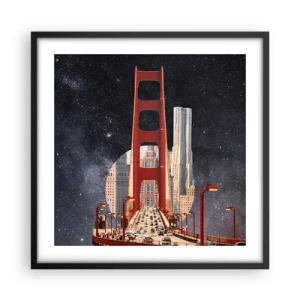 Póster en marco negro - Siempre en el centro - 50x50 cm