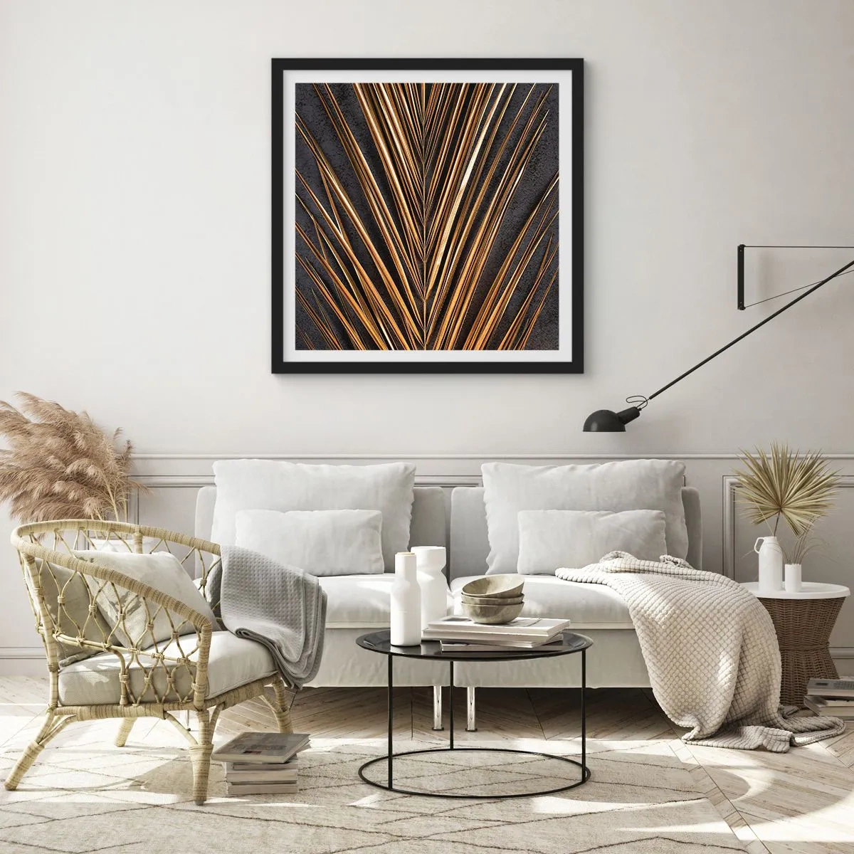 Póster en marco negro - El oro de los trópicos - 30x30 cm