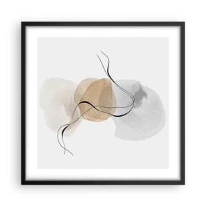 Póster en marco negro - Pompas de aire - 50x50 cm