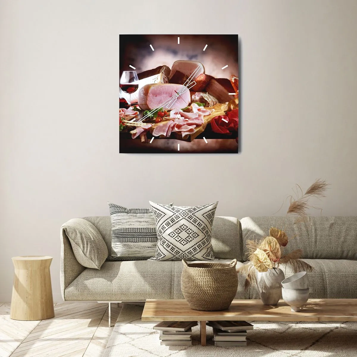 Reloj de pared - Reloj de vidrio - Un sueño culinario - 40x40 cm