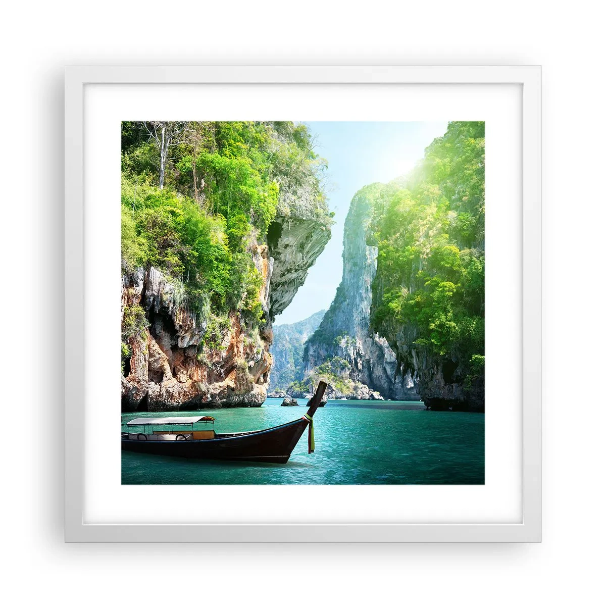 Póster en marco blanco - Una invitación a un viaje exótico - 40x40 cm